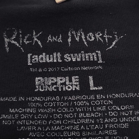 Adult Swim Rick and Morty Graphic Casual T Shirt Mens Size Large L Black - Picture 3 of 10